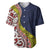 Aotearoa and Niue Baseball Jersey Hiapo Maori Stylized Koru