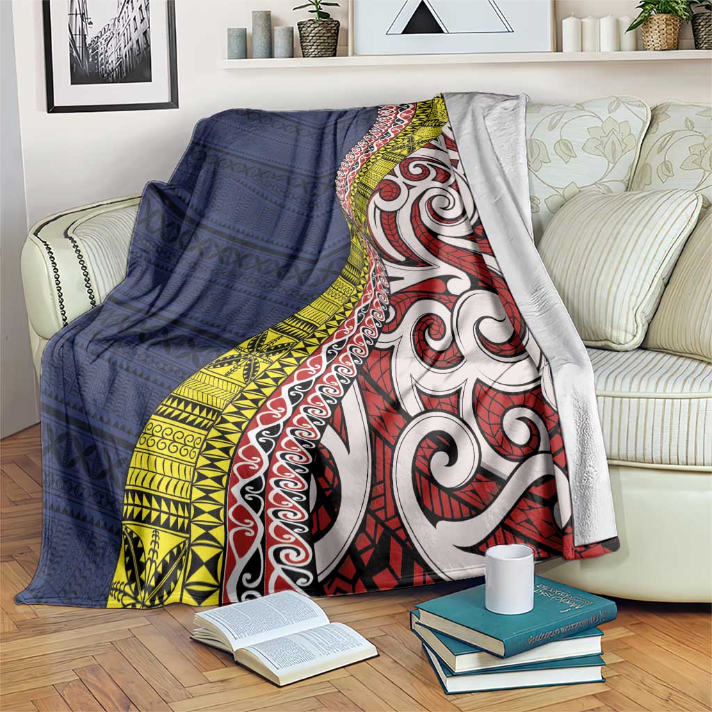 Aotearoa and Niue Blanket Hiapo Maori Stylized Koru