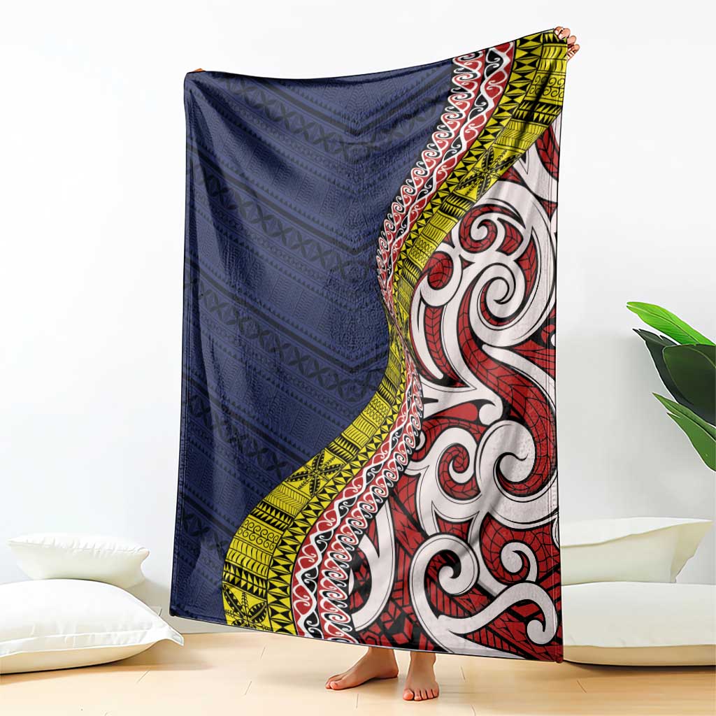 Aotearoa and Niue Blanket Hiapo Maori Stylized Koru