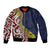 Aotearoa and Niue Bomber Jacket Hiapo Maori Stylized Koru