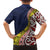 Aotearoa and Niue Family Matching Off The Shoulder Long Sleeve Dress and Hawaiian Shirt Hiapo Maori Stylized Koru