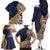 Aotearoa and Niue Family Matching Off The Shoulder Long Sleeve Dress and Hawaiian Shirt Hiapo Maori Stylized Koru