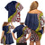 Aotearoa and Niue Family Matching Off Shoulder Short Dress and Hawaiian Shirt Hiapo Maori Stylized Koru