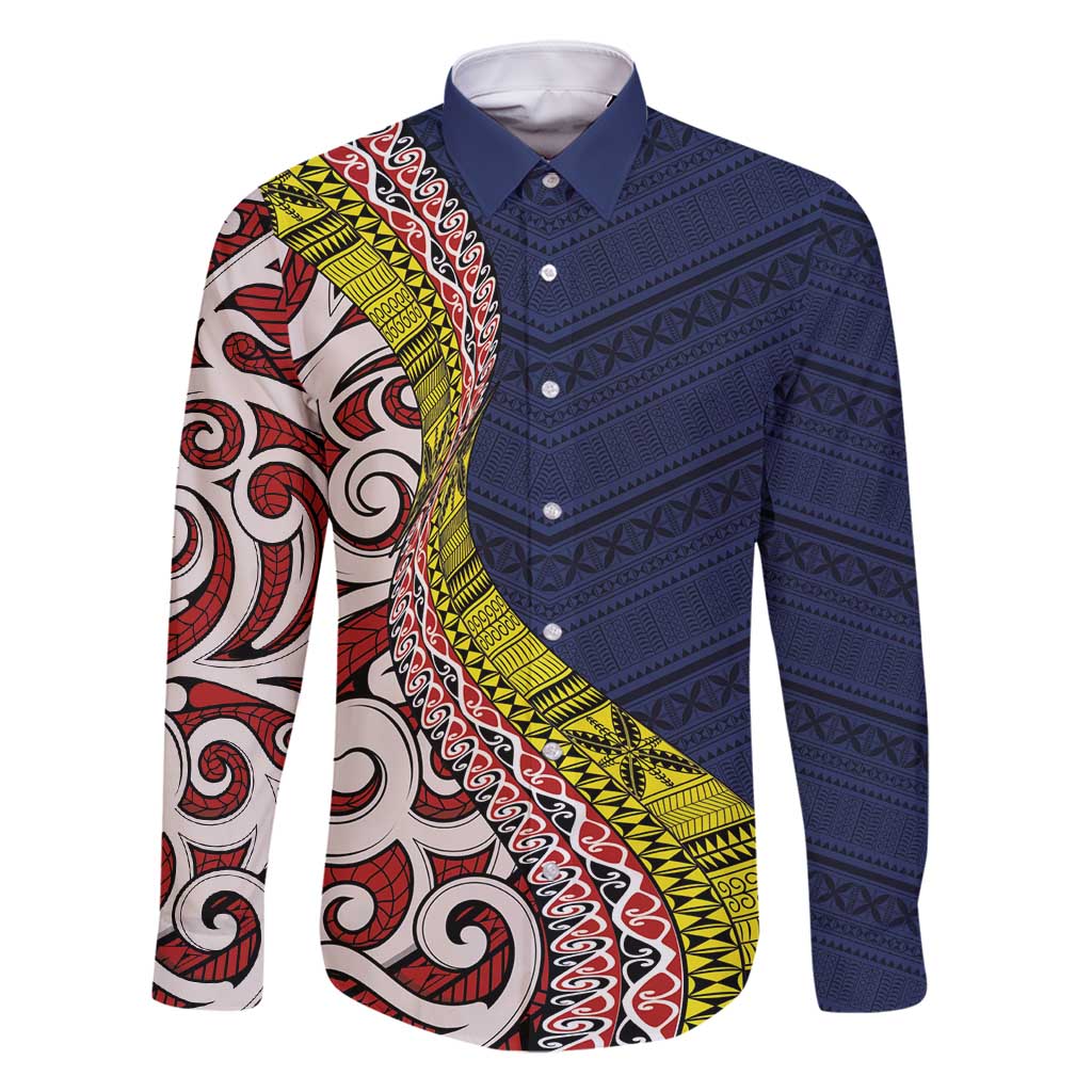 Aotearoa and Niue Family Matching Off Shoulder Short Dress and Hawaiian Shirt Hiapo Maori Stylized Koru