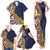 Aotearoa and Niue Family Matching Tank Maxi Dress and Hawaiian Shirt Hiapo Maori Stylized Koru