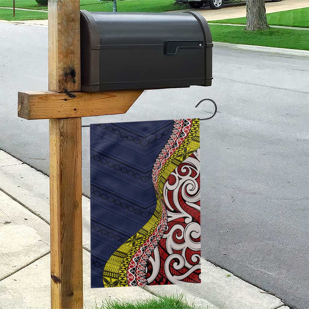 Aotearoa and Niue Garden Flag Hiapo Maori Stylized Koru