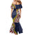 Aotearoa and Niue Mermaid Dress Hiapo Maori Stylized Koru