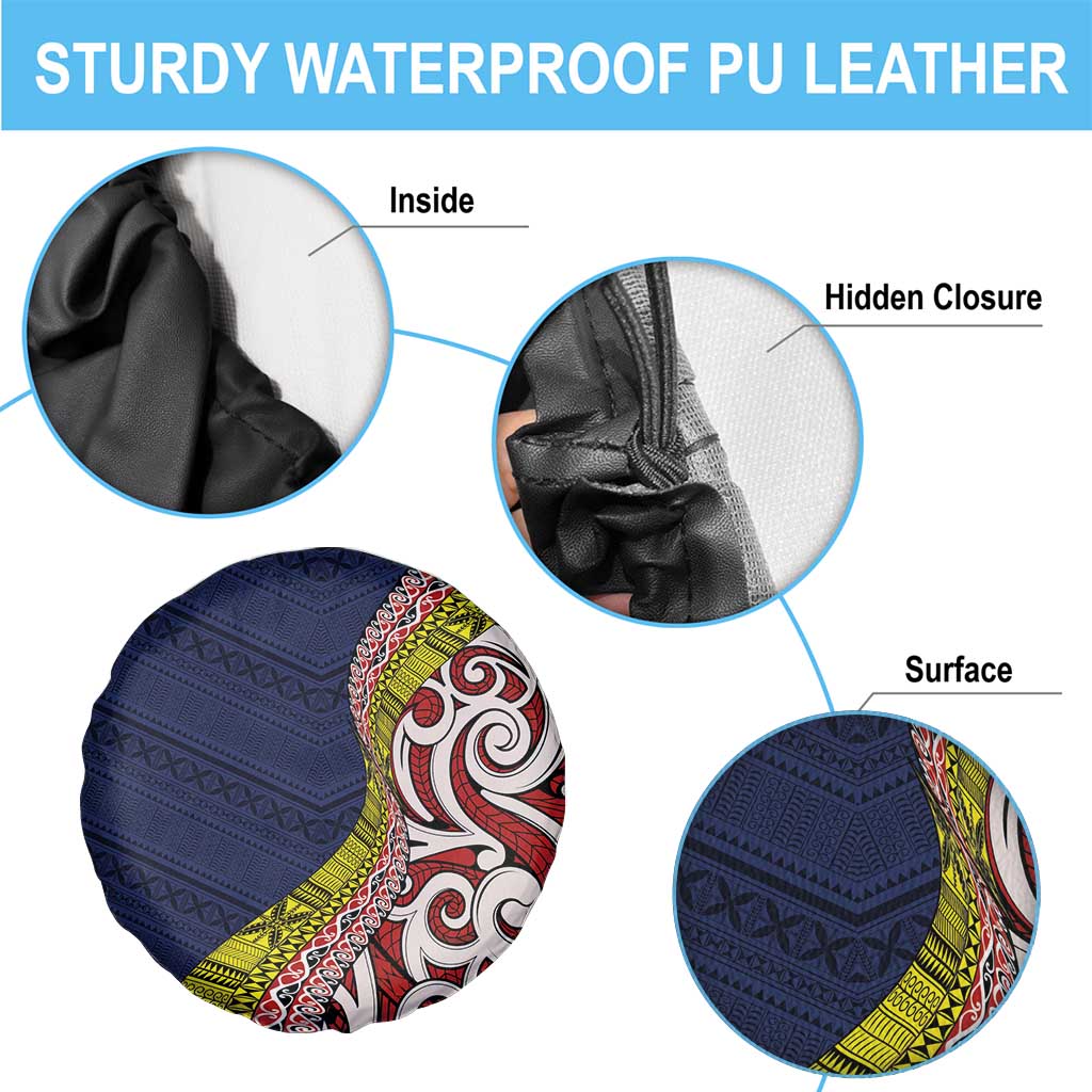 Aotearoa and Niue Spare Tire Cover Hiapo Maori Stylized Koru