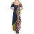 Aotearoa and Niue Summer Maxi Dress Hiapo Maori Stylized Koru