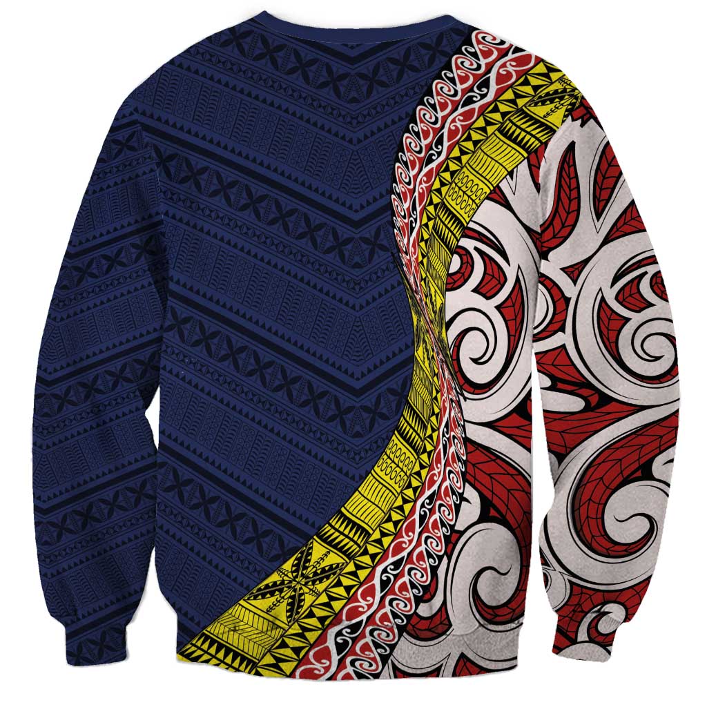 Aotearoa and Niue Sweatshirt Hiapo Maori Stylized Koru