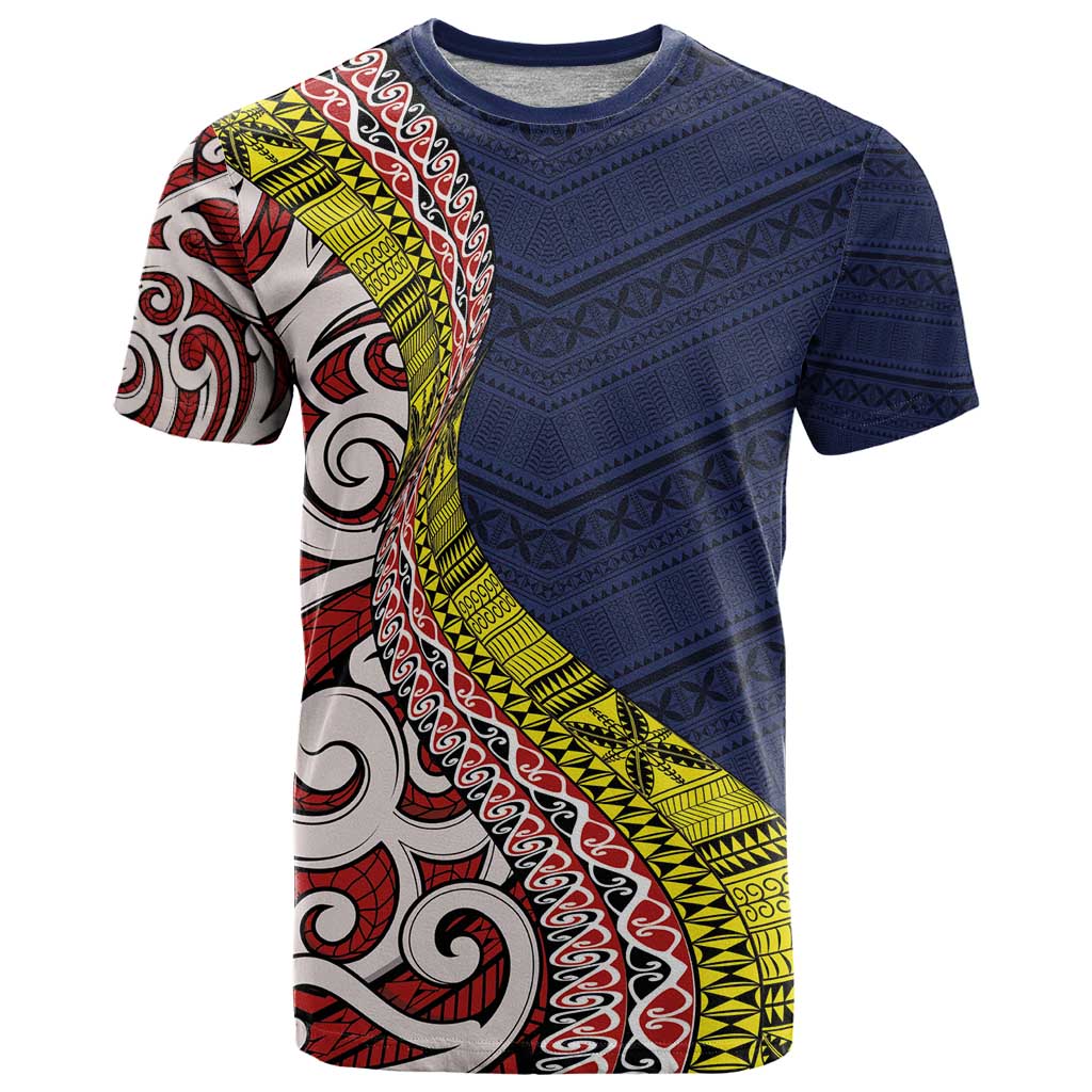 Aotearoa and Niue T Shirt Hiapo Maori Stylized Koru