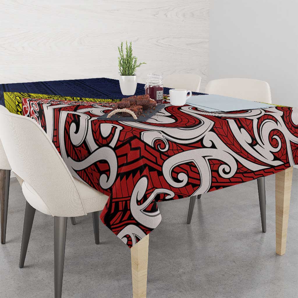 Aotearoa and Niue Tablecloth Hiapo Maori Stylized Koru