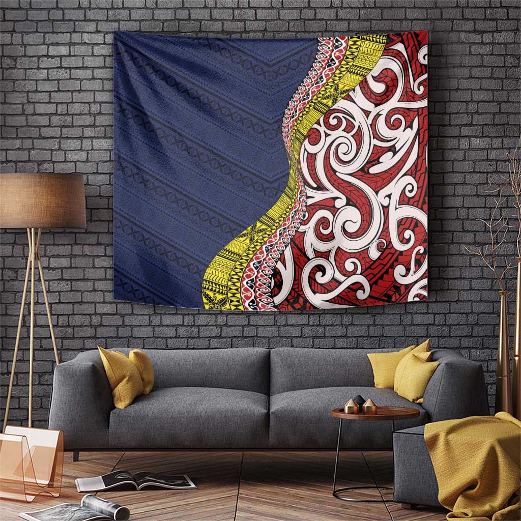 Aotearoa and Niue Tapestry Hiapo Maori Stylized Koru