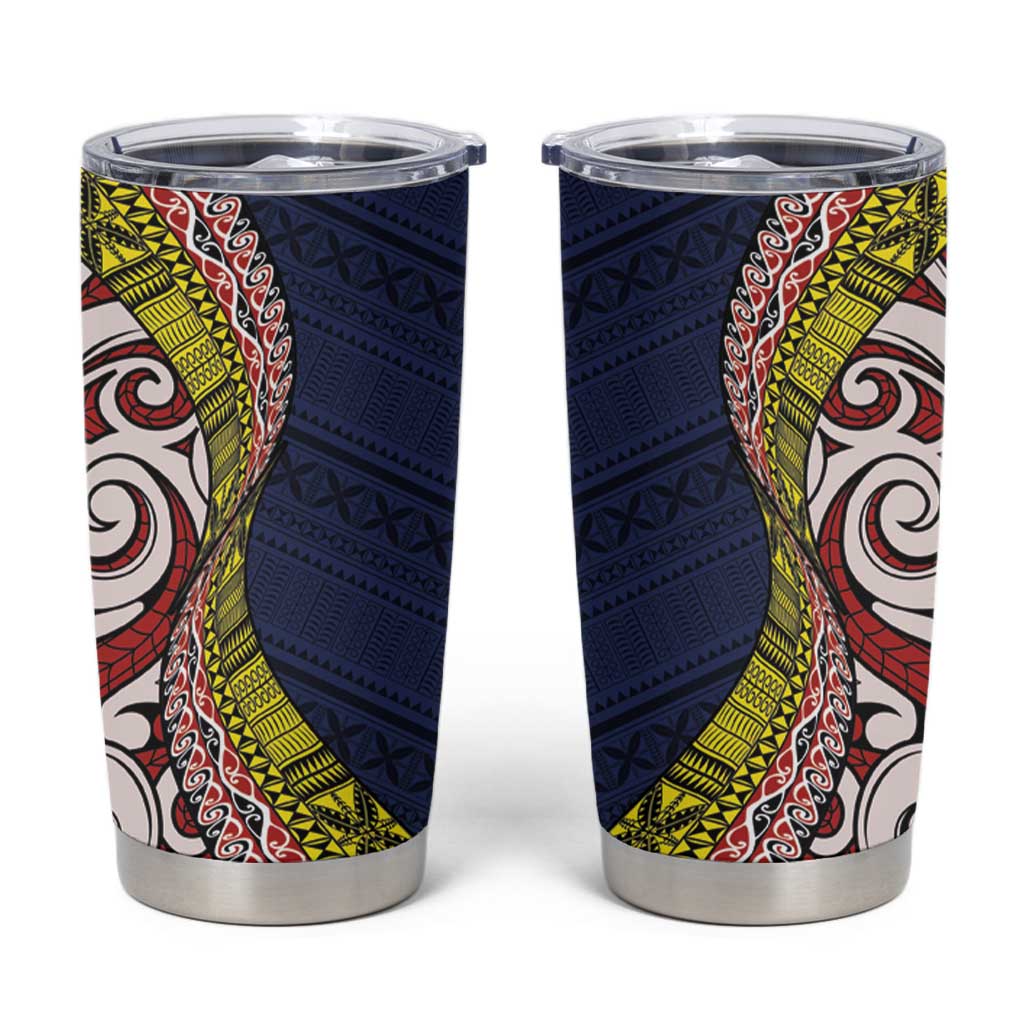 Aotearoa and Niue Tumbler Cup Hiapo Maori Stylized Koru