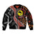 Aotearoa and Australia Bomber Jacket Maori Koru Ferns With Aboriginal Kangaroo