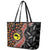 Aotearoa and Australia Leather Tote Bag Maori Koru Ferns With Aboriginal Kangaroo