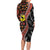 Aotearoa and Australia Long Sleeve Bodycon Dress Maori Koru Ferns With Aboriginal Kangaroo