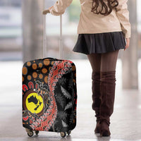 Aotearoa and Australia Luggage Cover Maori Koru Ferns With Aboriginal Kangaroo