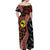 Aotearoa and Australia Off Shoulder Maxi Dress Maori Koru Ferns With Aboriginal Kangaroo