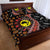 Aotearoa and Australia Quilt Bed Set Maori Koru Ferns With Aboriginal Kangaroo