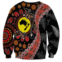 Aotearoa and Australia Sweatshirt Maori Koru Ferns With Aboriginal Kangaroo