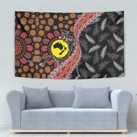 Aotearoa and Australia Tapestry Maori Koru Ferns With Aboriginal Kangaroo