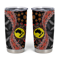 Aotearoa and Australia Tumbler Cup Maori Koru Ferns With Aboriginal Kangaroo