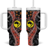 Aotearoa and Australia Tumbler With Handle Maori Koru Ferns With Aboriginal Kangaroo