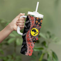 Aotearoa and Australia Tumbler With Handle Maori Koru Ferns With Aboriginal Kangaroo