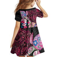 Hawaiian Couple Turtles Honi Family Matching Tank Maxi Dress and Hawaiian Shirt Polynesian Art Motifs and Hibiscus Black Red Color LT03 - Polynesian Pride