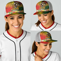 Hawaiian Reggae Baseball Net Cap Jawaiian One Love-Tribal Tatoos and Rastafari Lion - Polynesian Pride