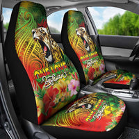 Hawaiian Reggae Car Seat Cover Jawaiian One Love-Tribal Tatoos and Rastafari Lion LT03 - Polynesian Pride