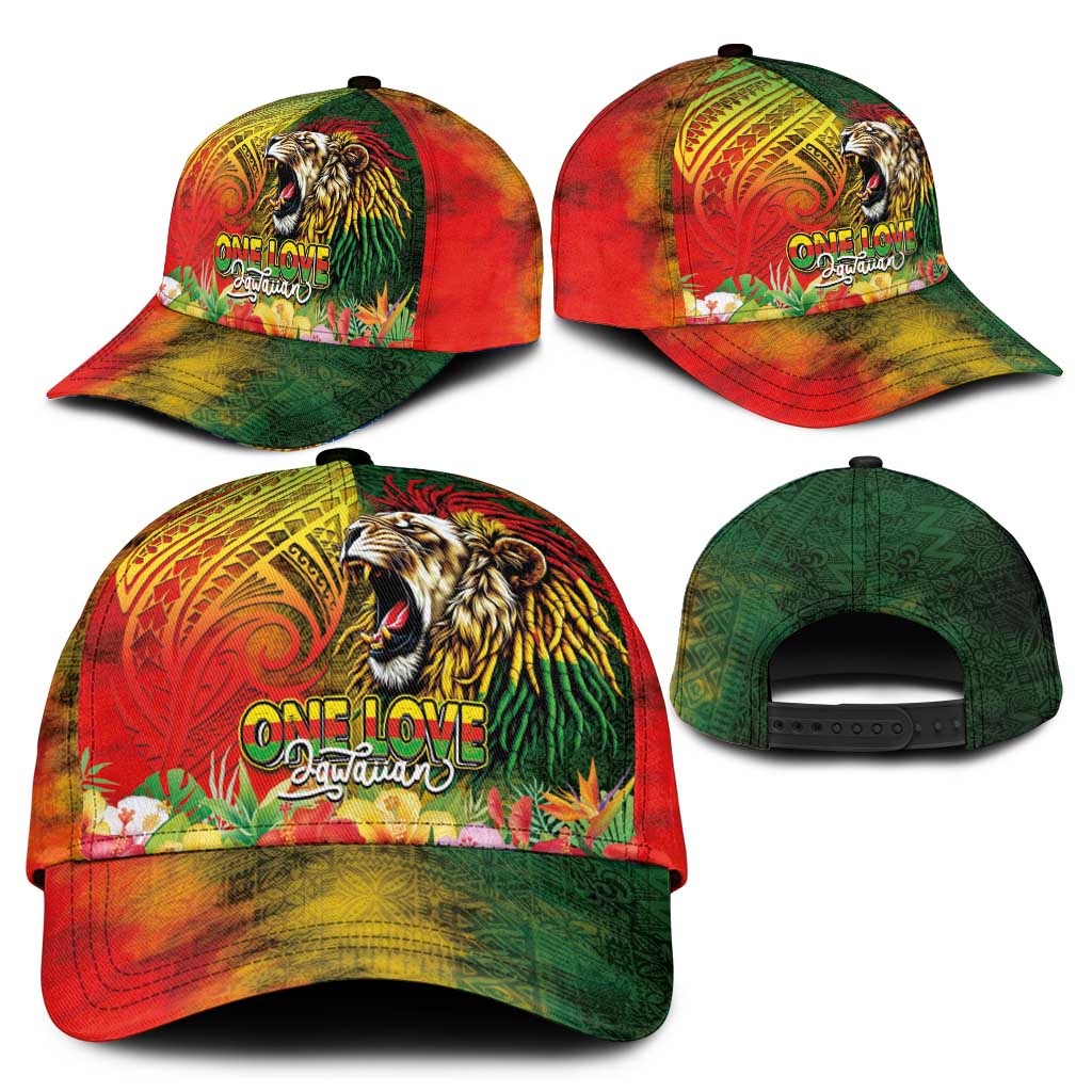 Hawaiian Reggae Classic Cap Jawaiian One Love-Tribal Tatoos and Rastafari Lion - Polynesian Pride