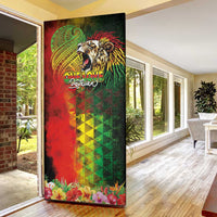 Hawaiian Reggae Door Cover Jawaiian One Love-Tribal Tatoos and Rastafari Lion LT03 - Polynesian Pride