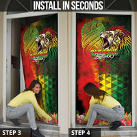 Hawaiian Reggae Door Cover Jawaiian One Love-Tribal Tatoos and Rastafari Lion LT03 - Polynesian Pride