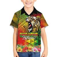 Hawaiian Reggae Family Matching Mermaid Dress and Hawaiian Shirt Jawaiian One Love-Tribal Tatoos and Rastafari Lion LT03 Son's Shirt Multicolor - Polynesian Pride