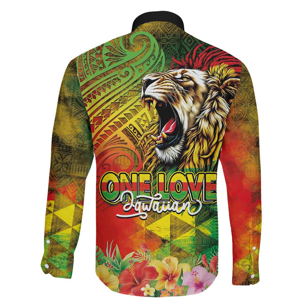 Hawaiian Reggae Family Matching Puletasi and Hawaiian Shirt Jawaiian One Love-Tribal Tatoos and Rastafari Lion LT03 - Polynesian Pride