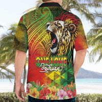 Hawaiian Reggae Hawaiian Shirt Jawaiian One Love-Tribal Tatoos and Rastafari Lion LT03 - Polynesian Pride