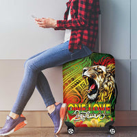 Hawaiian Reggae Luggage Cover Jawaiian One Love-Tribal Tatoos and Rastafari Lion LT03 - Polynesian Pride