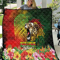 Hawaiian Reggae Quilt Jawaiian One Love-Tribal Tatoos and Rastafari Lion - Polynesian Pride