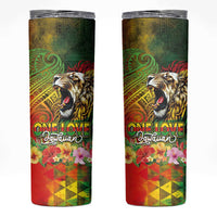 Hawaiian Reggae Skinny Tumbler Jawaiian One Love-Tribal Tatoos and Rastafari Lion LT03 Multicolor - Polynesian Pride