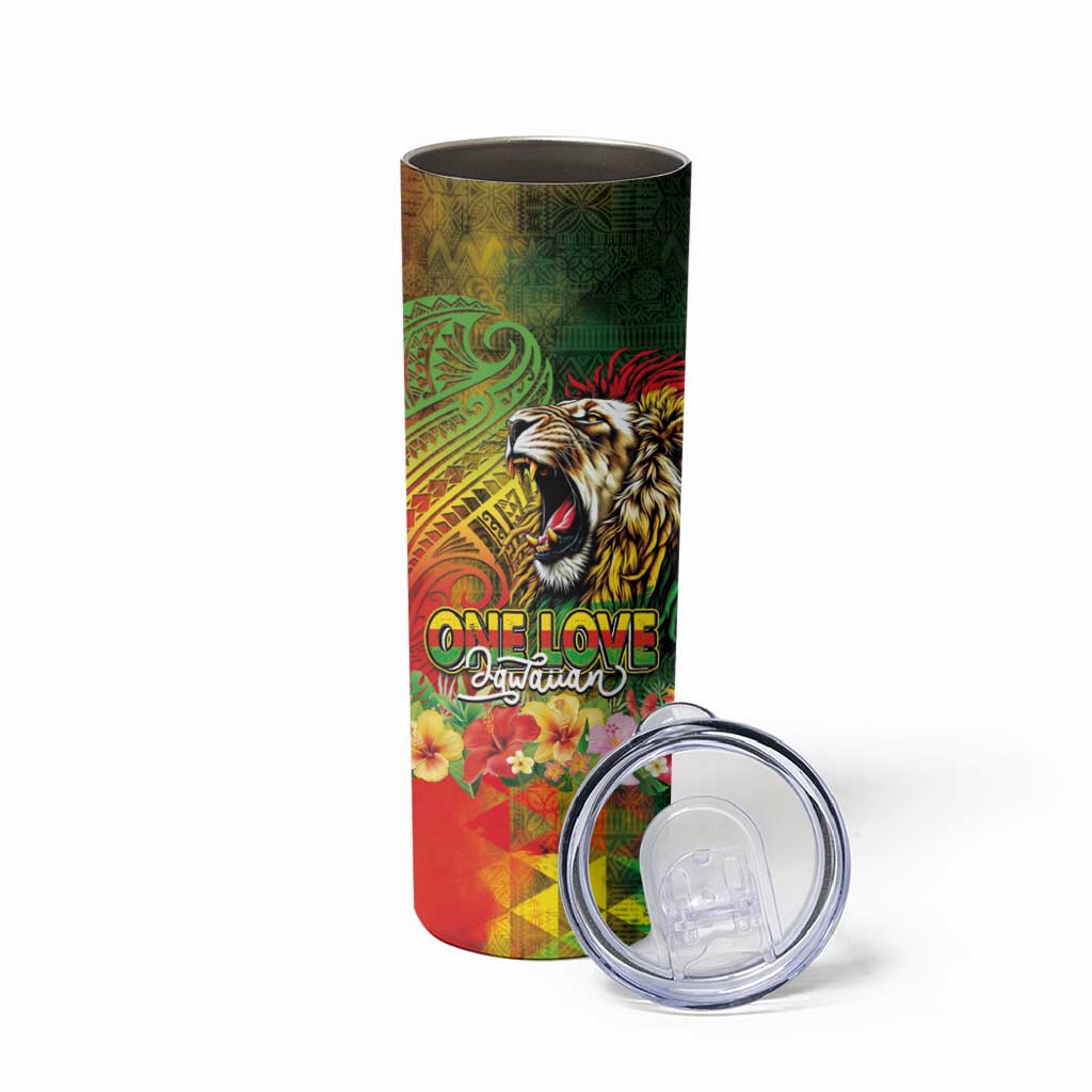 Hawaiian Reggae Skinny Tumbler Jawaiian One Love-Tribal Tatoos and Rastafari Lion LT03 - Polynesian Pride