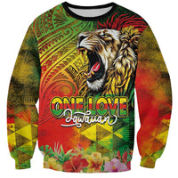 Hawaiian Reggae Sweatshirt Jawaiian One Love-Tribal Tatoos and Rastafari Lion - Polynesian Pride