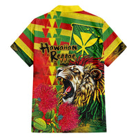 Hawaiian Reggae Family Matching Long Sleeve Bodycon Dress and Hawaiian Shirt Kakau Art Motifs with Ohia Lehua and Rastafari Lion LT03 - Polynesian Pride