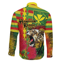 Hawaiian Reggae Family Matching Long Sleeve Bodycon Dress and Hawaiian Shirt Kakau Art Motifs with Ohia Lehua and Rastafari Lion LT03 - Polynesian Pride