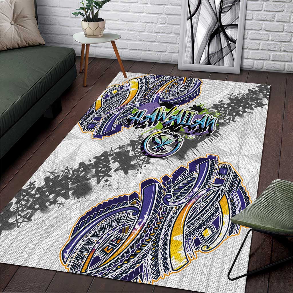 Traditional Art Hawaiian Kakau Tattoos Area Rug Graffiti Style - Polynesian Pride