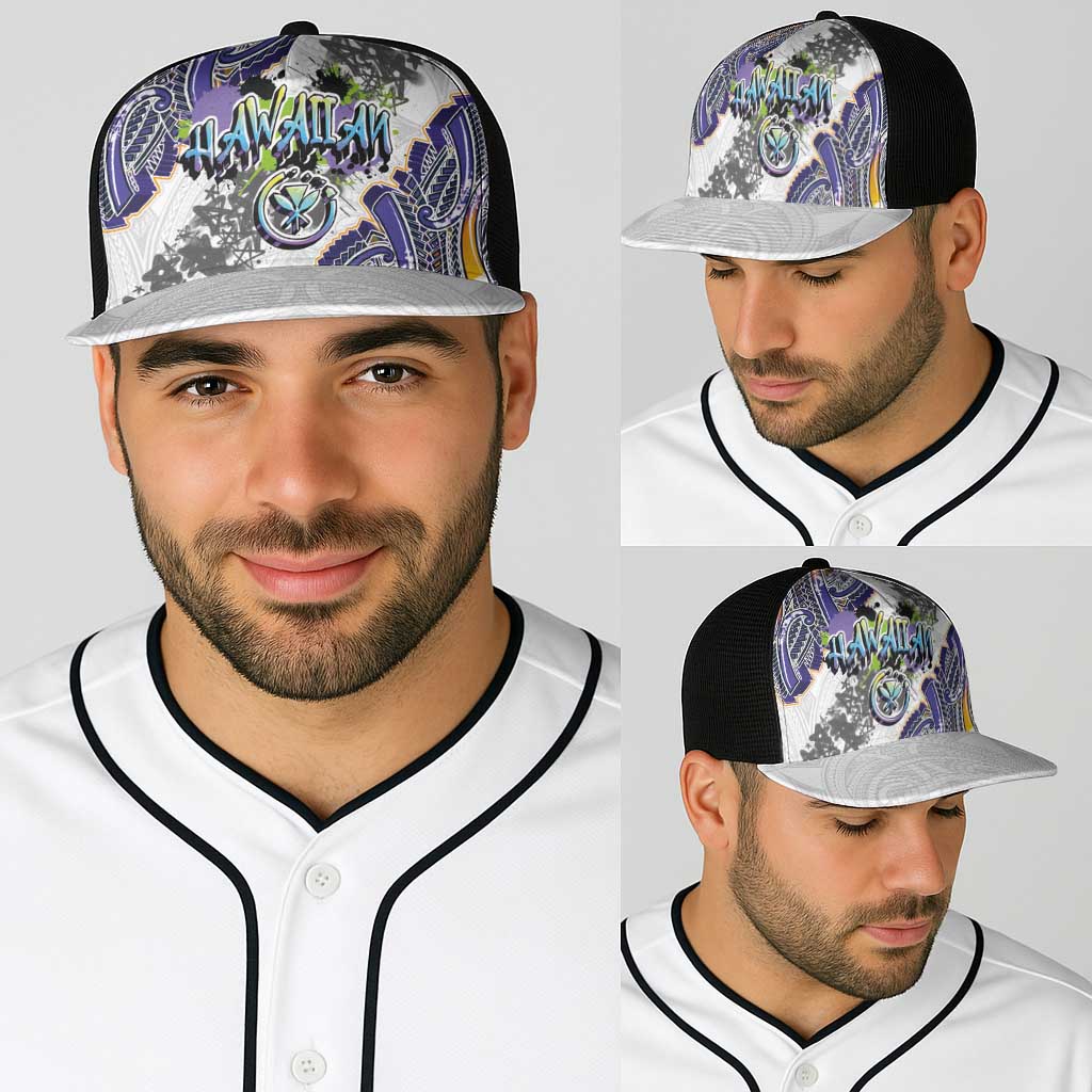 Traditional Art Hawaiian Kakau Tattoos Baseball Net Cap Graffiti Style - Polynesian Pride