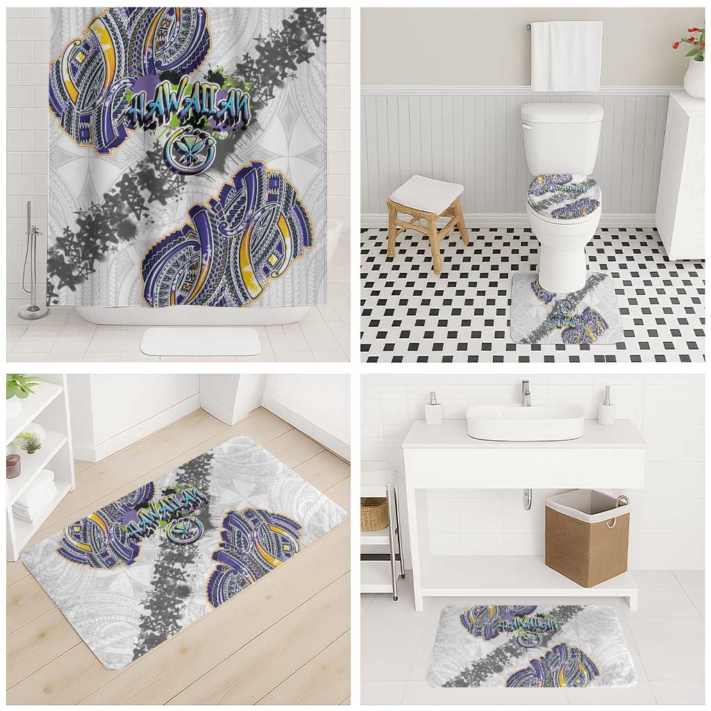 Traditional Art Hawaiian Kakau Tattoos Bathroom Set Graffiti Style - Polynesian Pride