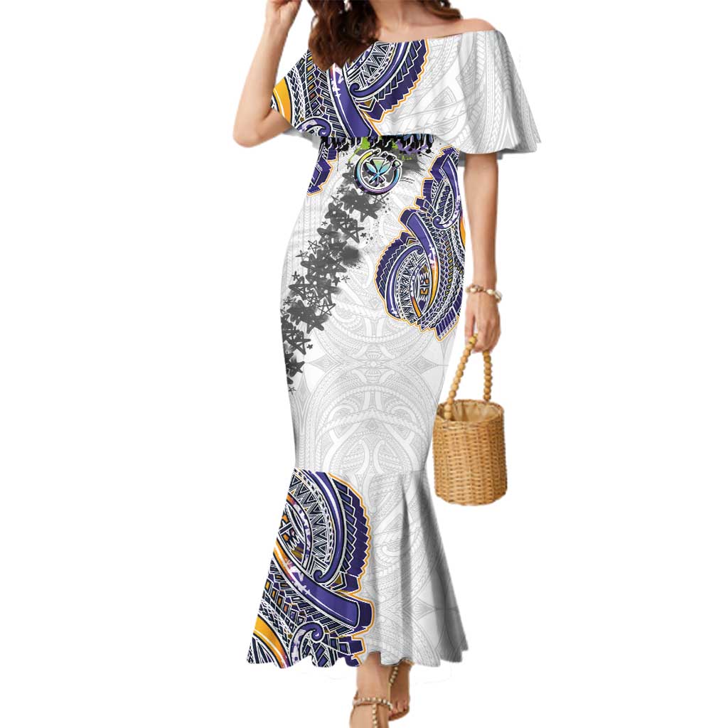 Traditional Art Hawaiian Kakau Tattoos Family Matching Mermaid Dress and Hawaiian Shirt Graffiti Style - Polynesian Pride