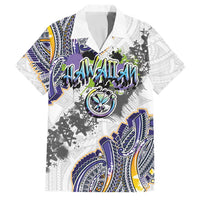 Traditional Art Hawaiian Kakau Tattoos Family Matching Short Sleeve Bodycon Dress and Hawaiian Shirt Graffiti Style LT03 Dad's Shirt - Short Sleeve White - Polynesian Pride